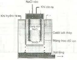 Điều chế Cl2 trong công nghiệp: điện phân dung dịch NaCl
